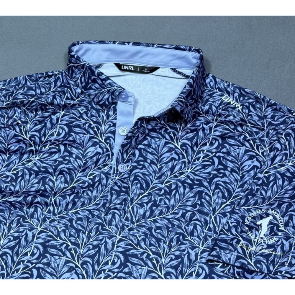 UNRL Polo Shirt Mens L Performance Stretch Hazeltine Player Exclusive Floral Dad